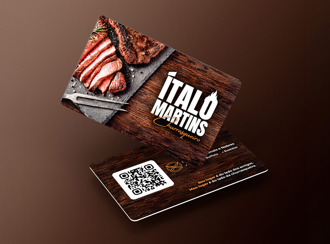 Frente e verso de um cartão de visita NFC personalizado Wistag